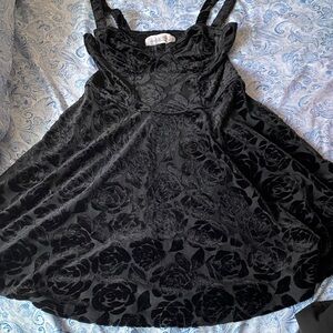 Abercrombie & fitch Black Floral Velvet Dress